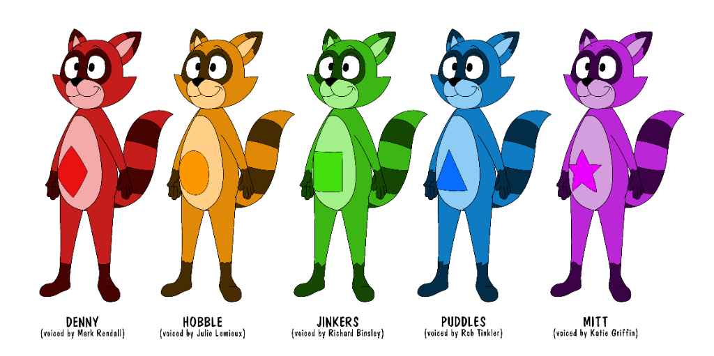 The five Nookies lined up